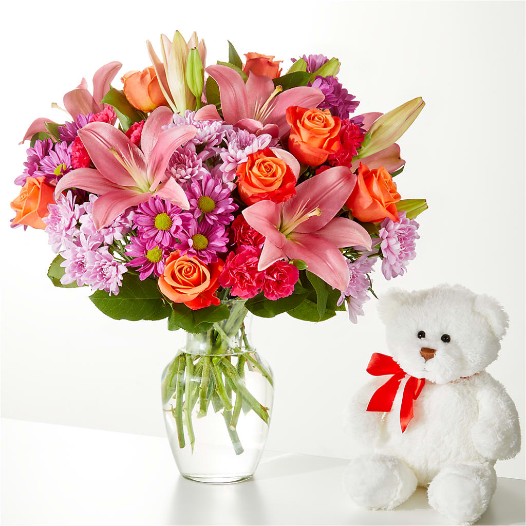 One and Only Bouquet and Bear Bundle – Sunset Ridge Floral Llc, Morganton NC