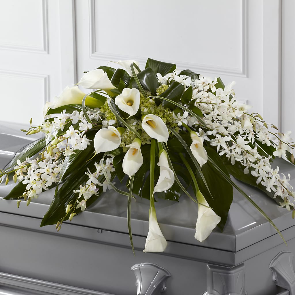 Angel Wings Casket Spray – Sunset Ridge Floral Llc, Morganton NC