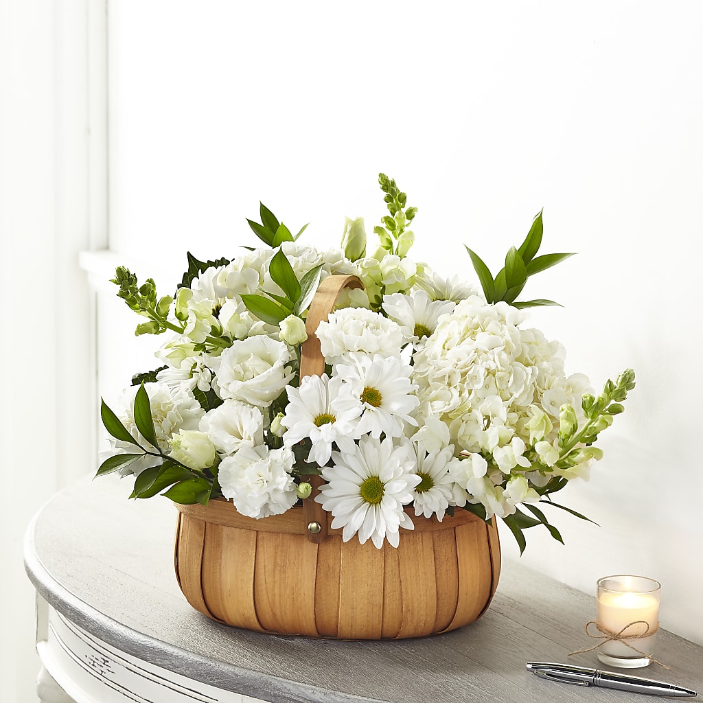 Pure Ivory Basket – Sunset Ridge Floral Llc, Morganton NC