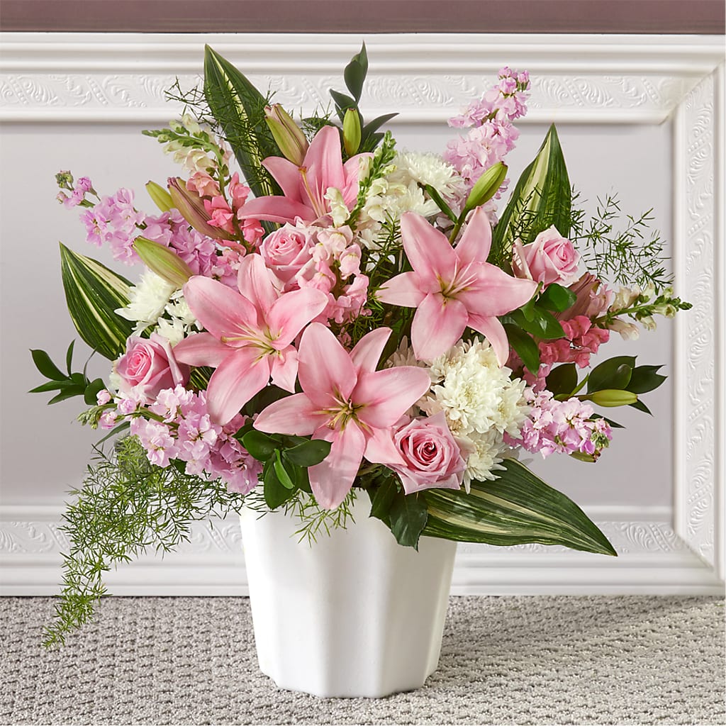 Simply Serene Floor Basket – Sunset Ridge Floral Llc, Morganton NC