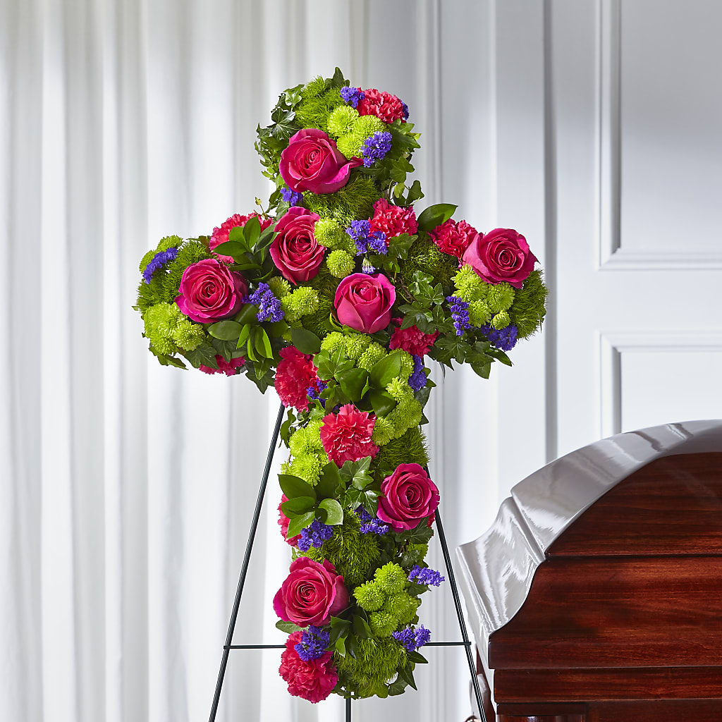 Tribute Rose Floral Cross – Sunset Ridge Floral Llc, Morganton NC