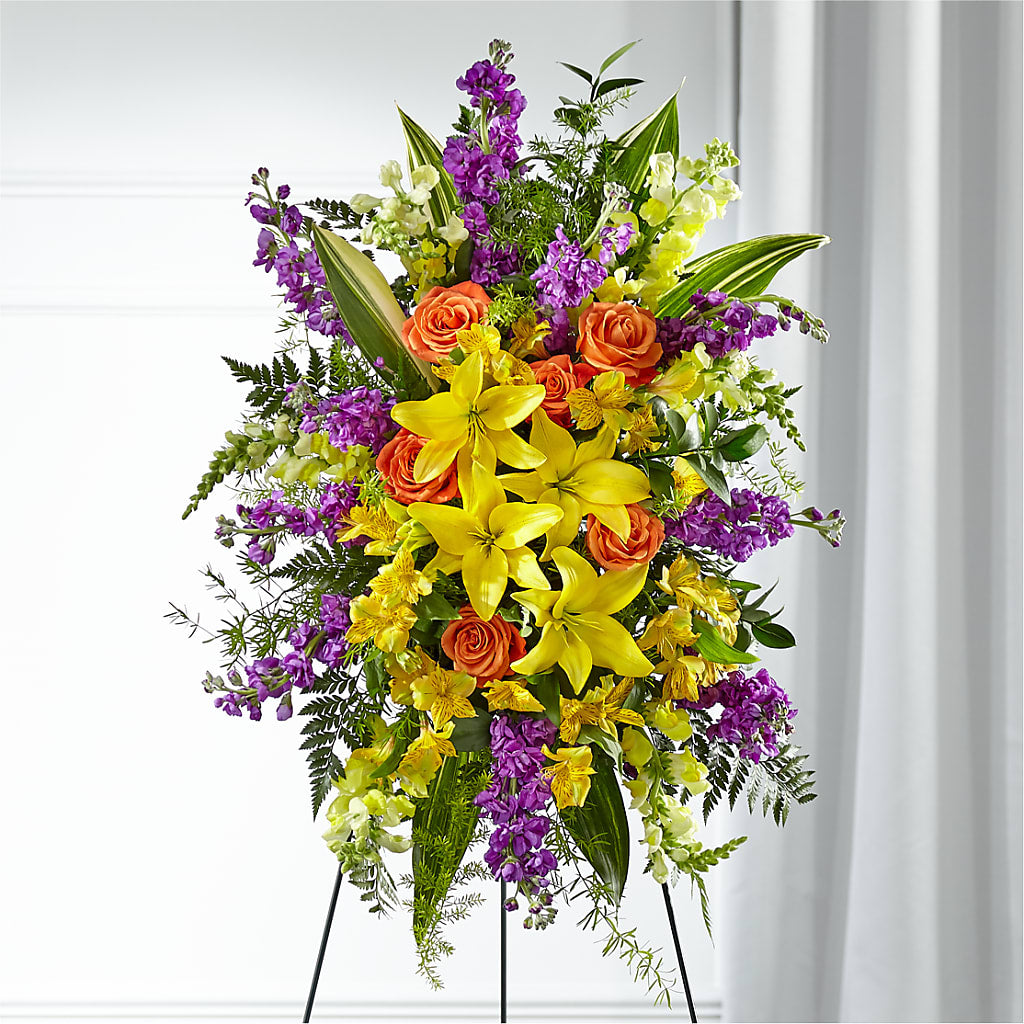 Thoughtful Prayers Standing Spray – Sunset Ridge Floral Llc, Morganton NC