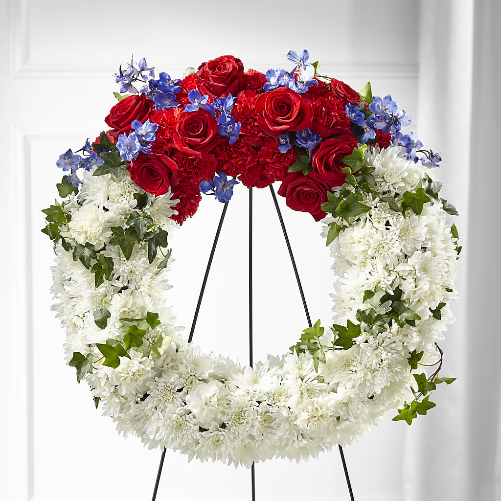 Patriotic Passion Wreath – Sunset Ridge Floral Llc, Morganton NC