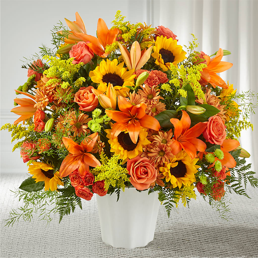 Harvest Thoughts Floor Basket – Sunset Ridge Floral Llc, Morganton NC