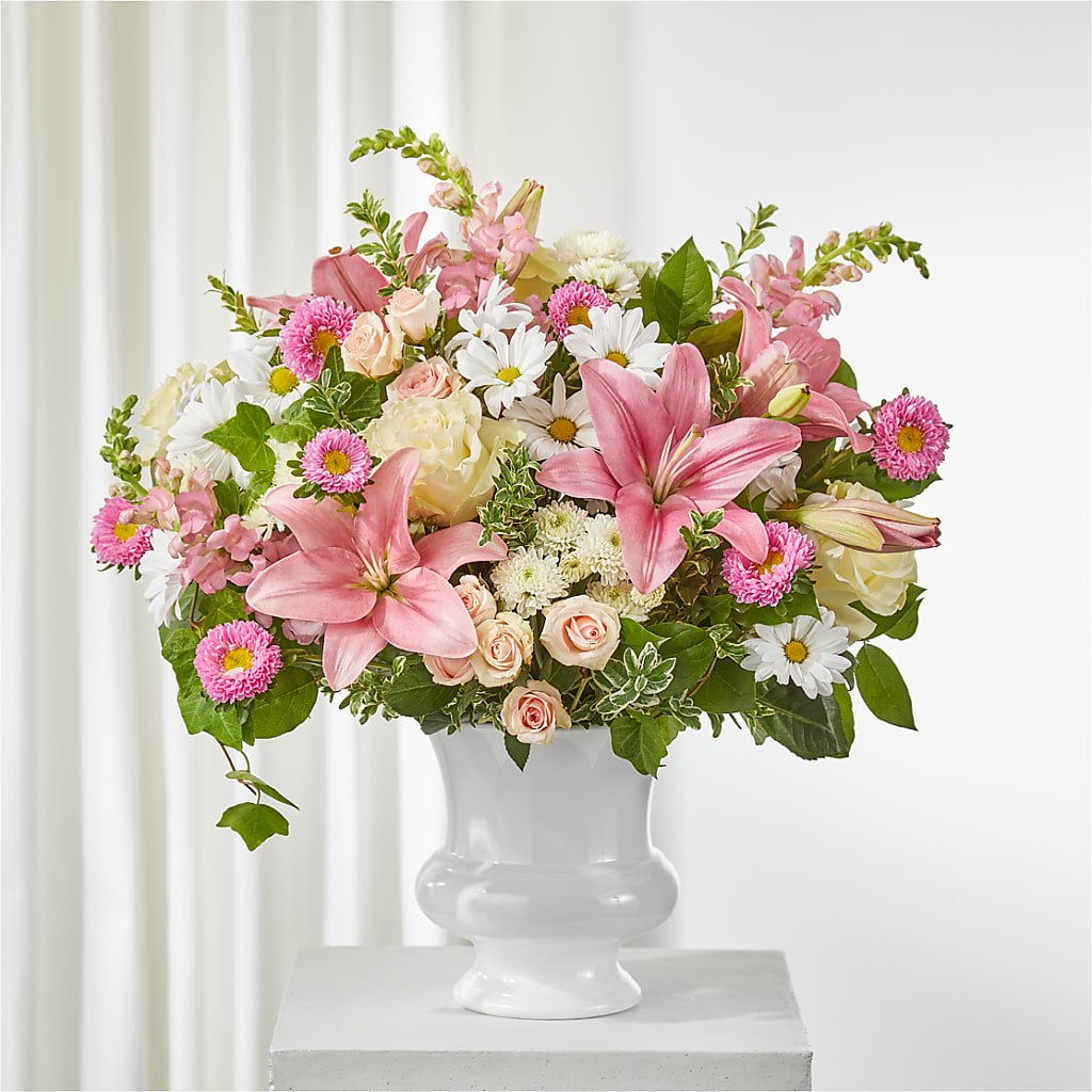 Empathetic Blooms Urn Arrangement – Sunset Ridge Floral Llc, Morganton NC