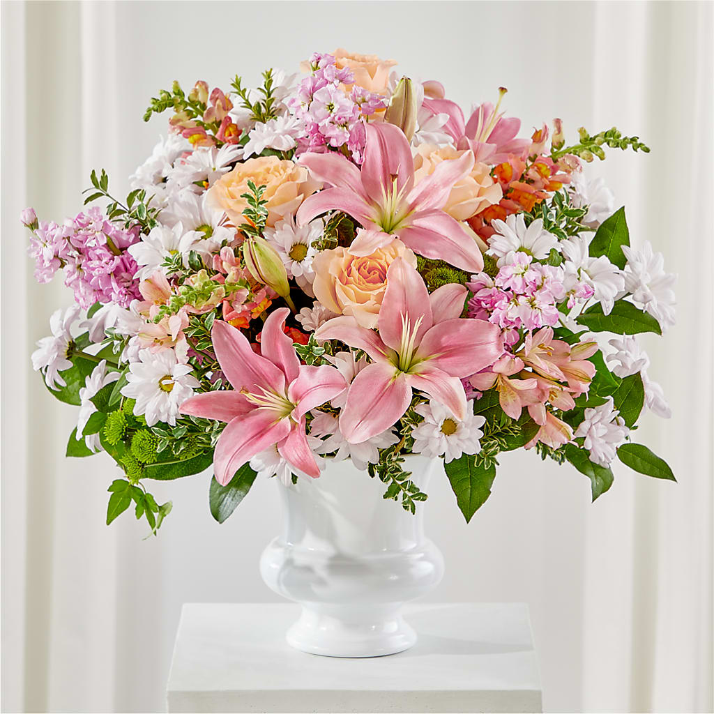 Heartfelt Gesture Urn Arrangement – Sunset Ridge Floral Llc, Morganton NC