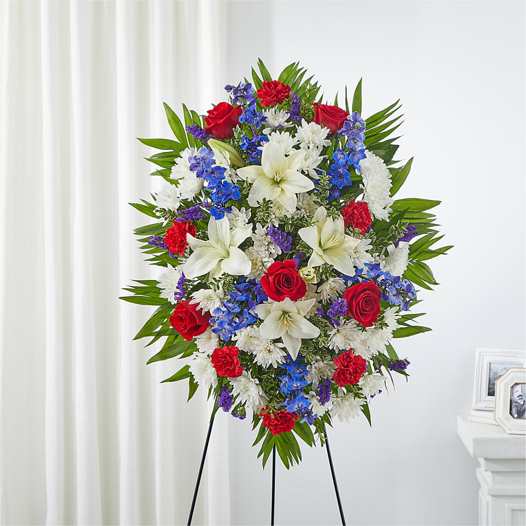 Cherished Service Standing Spray – Sunset Ridge Floral Llc, Morganton NC