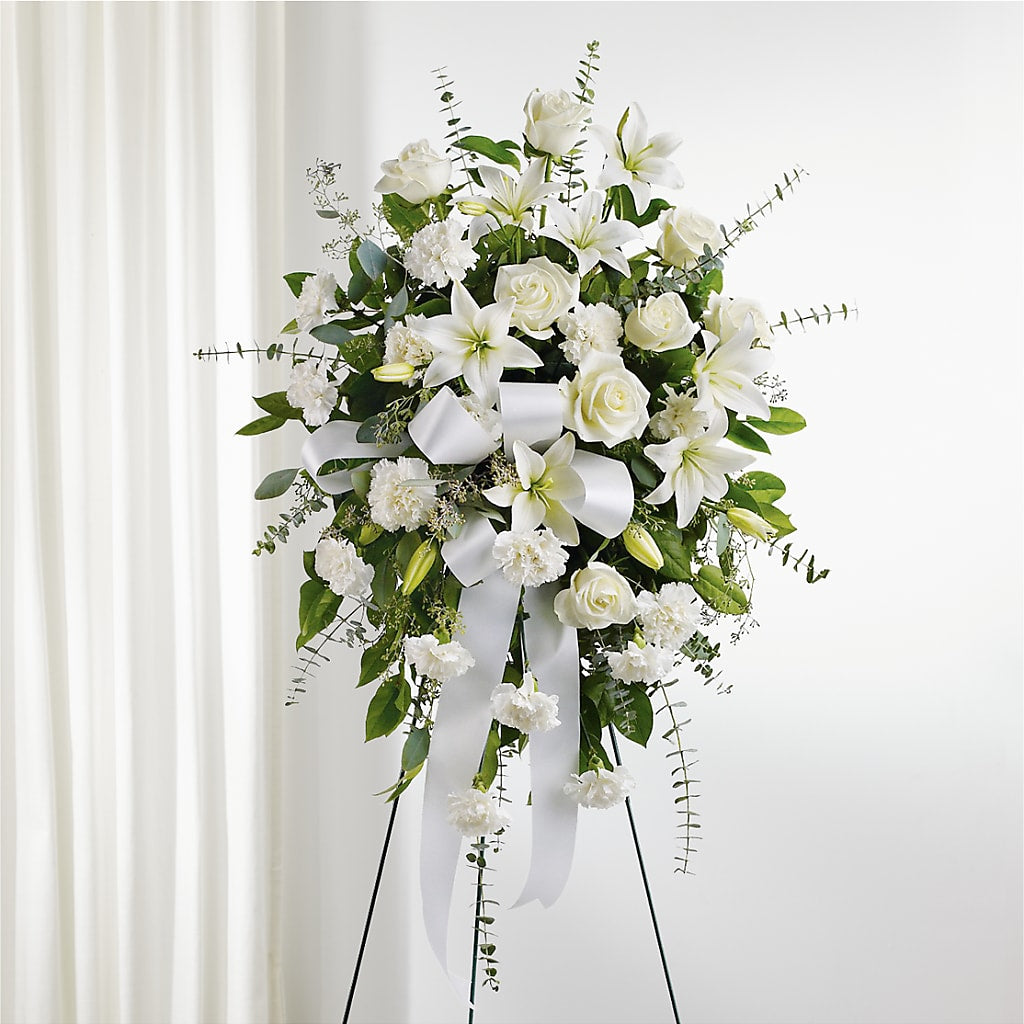 With Care Standing Spray – Sunset Ridge Floral Llc, Morganton NC