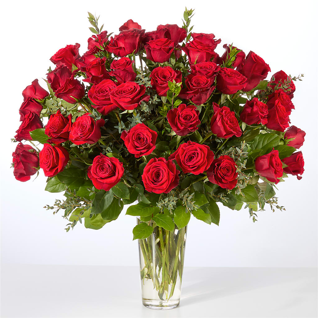 Forever Yours Fifty Stem Red Rose Bouquet – Sunset Ridge Floral Llc, Morganton NC