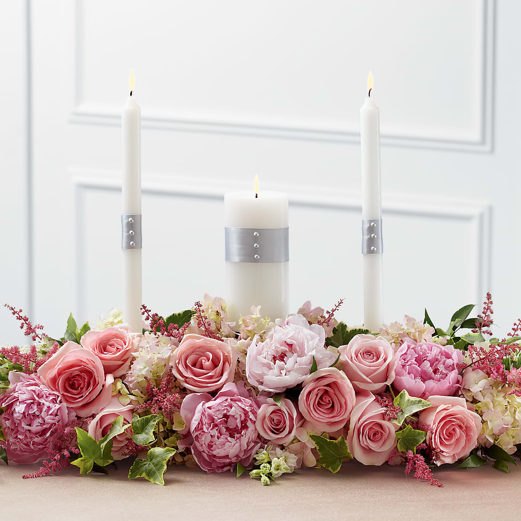 Worldwide Romance Unity Candle Arrangement – Sunset Ridge Floral Llc, Morganton NC