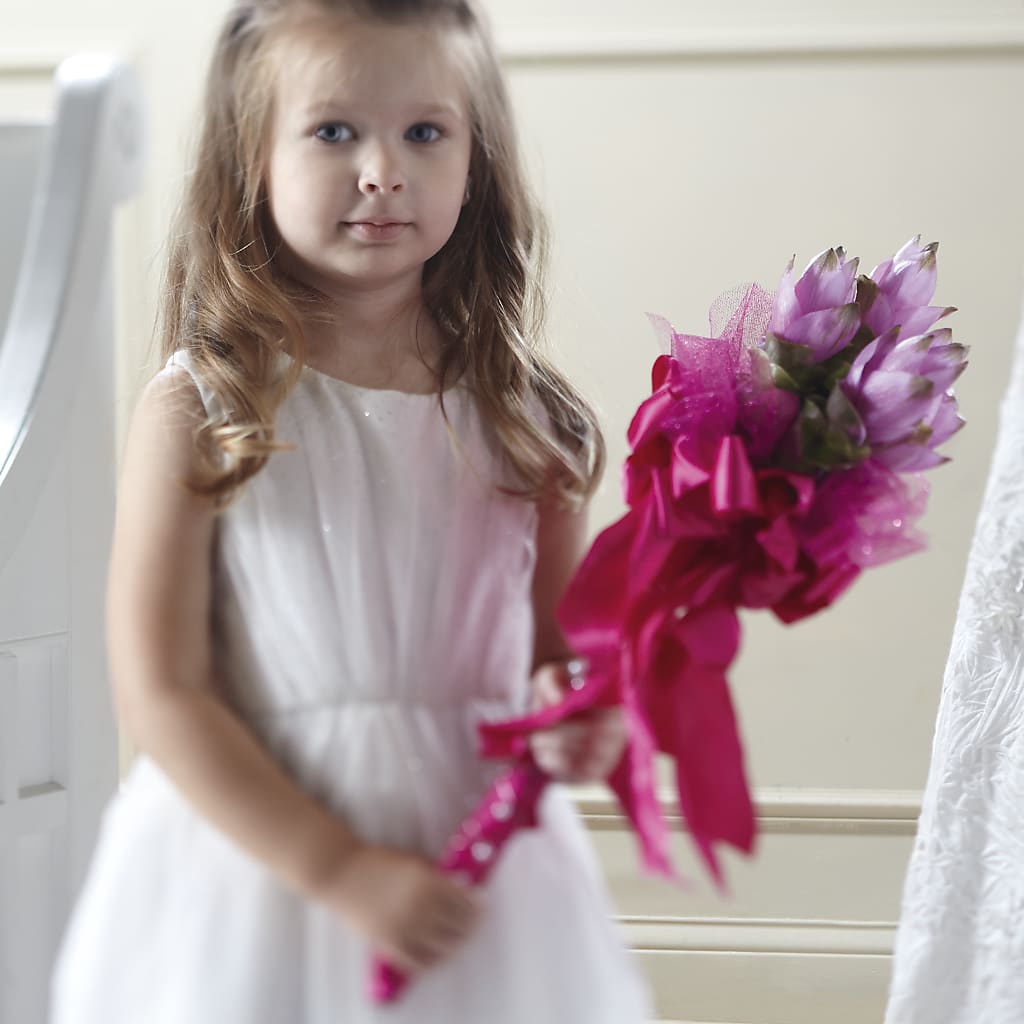 Sparkle Pink Flower Girl Bouquet – Sunset Ridge Floral Llc, Morganton NC