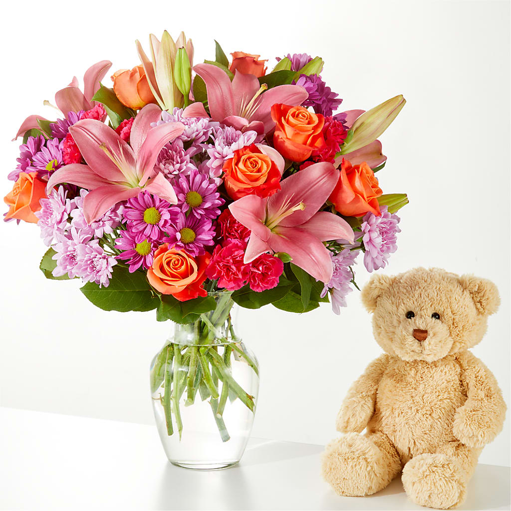 One and Only Bouquet and Bear Bundle –  Sunset Ridge Floral Llc, Morganton NC