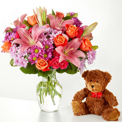 One and Only Bouquet and Bear Bundle –  Sunset Ridge Floral Llc, Morganton NC