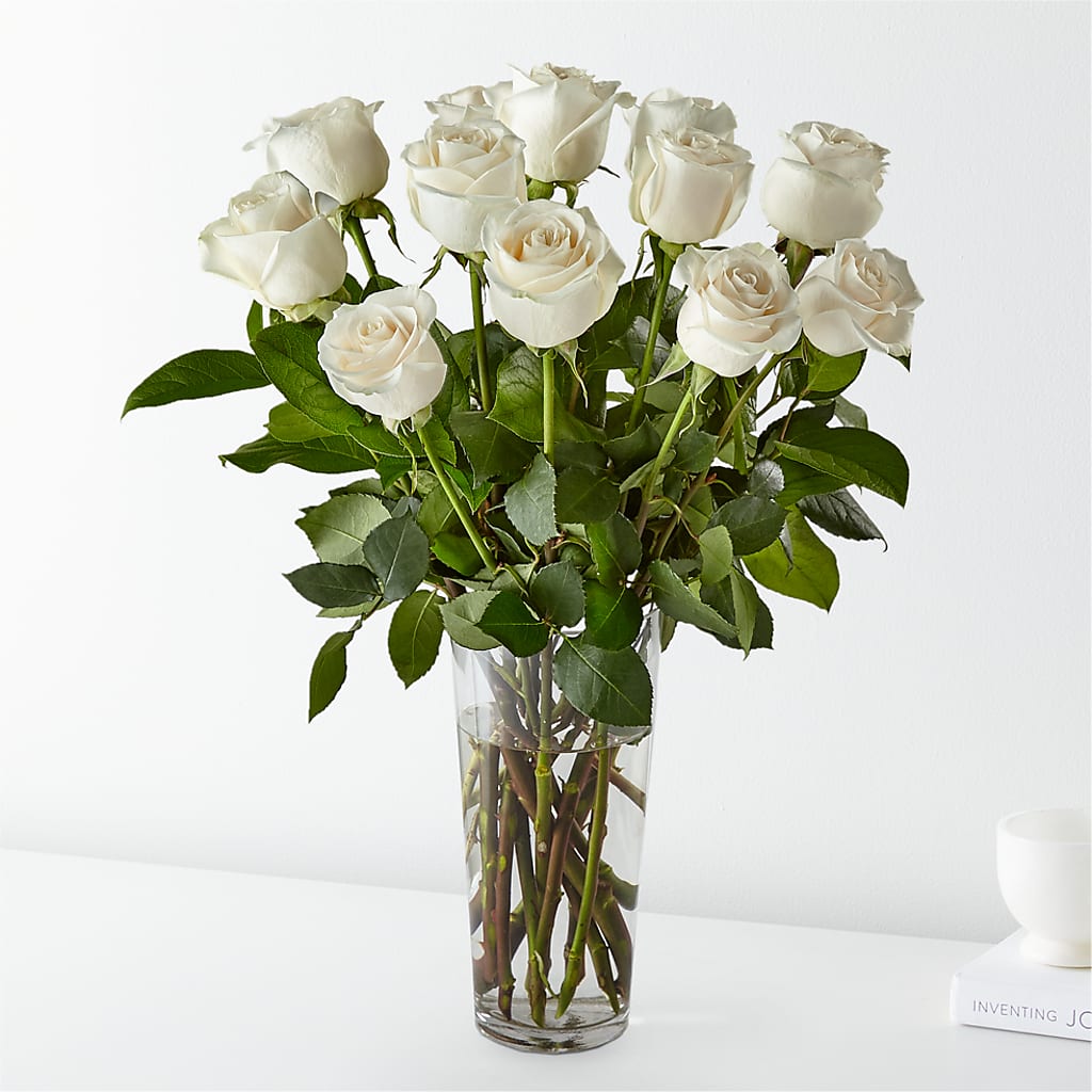 Long Stem White Rose Bouquet –  Sunset Ridge Floral Llc, Morganton NC