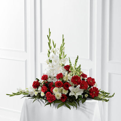 Crimson & White Arrangement –  Sunset Ridge Floral Llc, Morganton NC