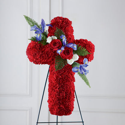 Faithful Hero Floral Cross –  Sunset Ridge Floral Llc, Morganton NC