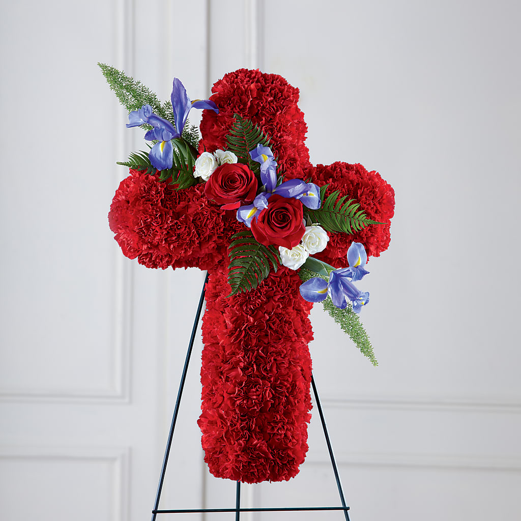 Faithful Hero Floral Cross –  Sunset Ridge Floral Llc, Morganton NC