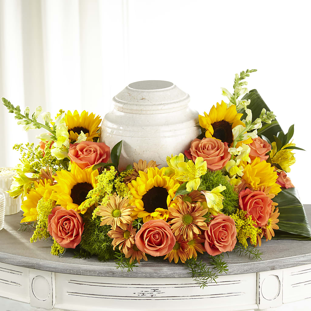 Faithful Sunflower Cremation Adornment –  Sunset Ridge Floral Llc, Morganton NC