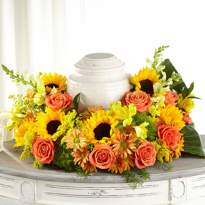 Faithful Sunflower Cremation Adornment –  Sunset Ridge Floral Llc, Morganton NC
