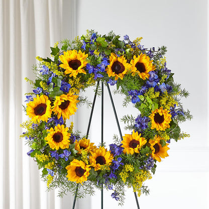 Bright Rays Wreath –  Sunset Ridge Floral Llc, Morganton NC