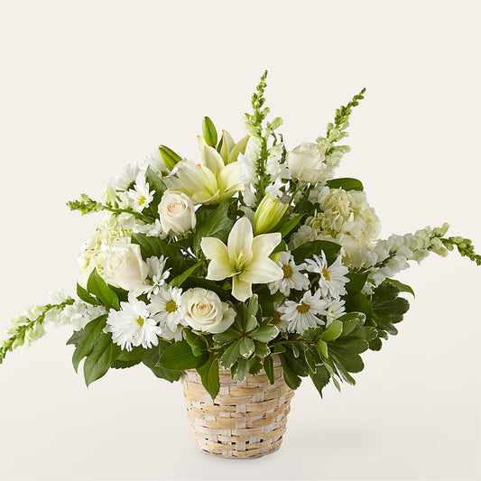 Ivory Elegance Floral Basket –  Sunset Ridge Floral Llc, Morganton NC