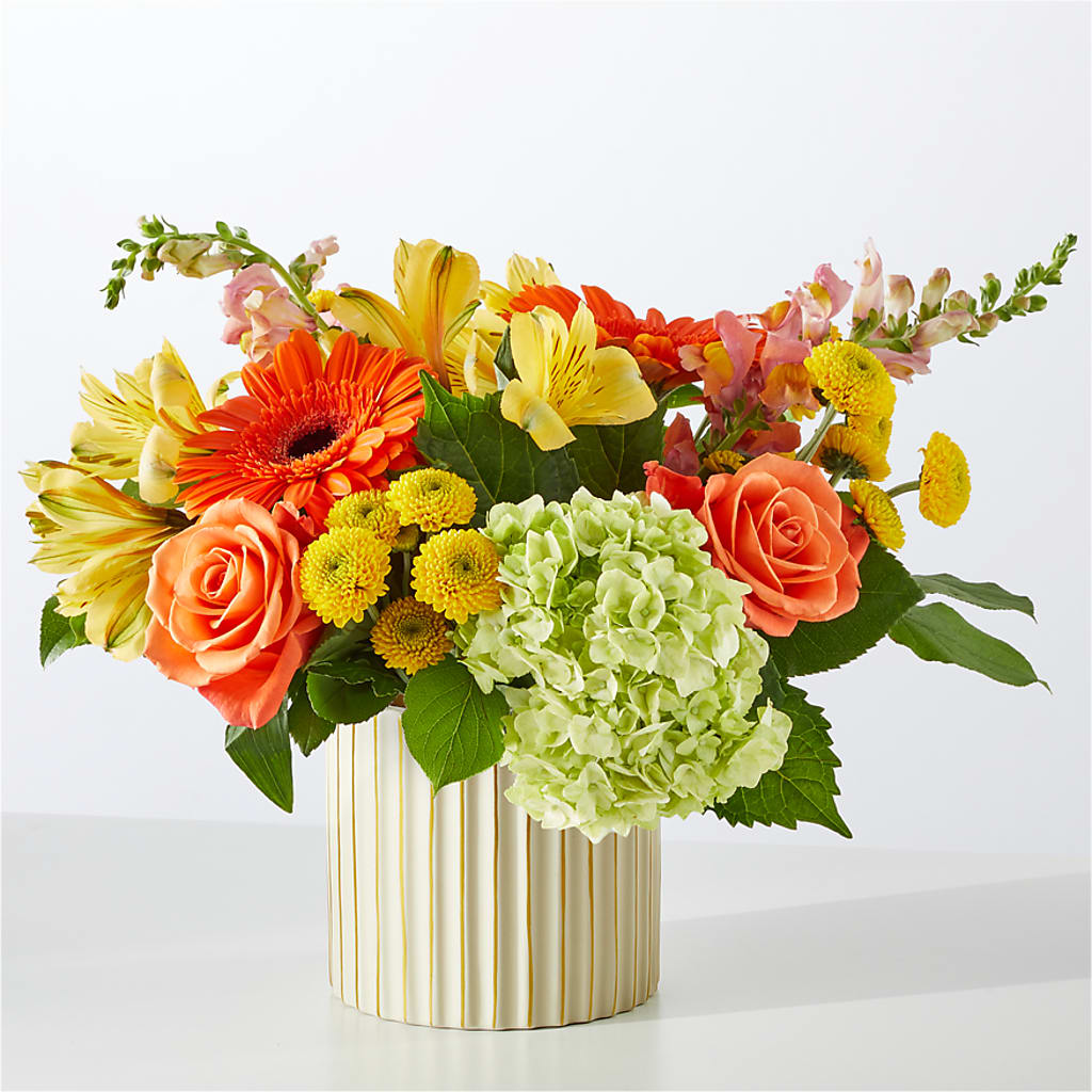 Autumn Sunshine Bouquet with Ivory Vase –  Sunset Ridge Floral Llc, Morganton NC
