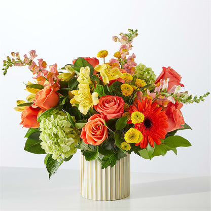 Autumn Sunshine Bouquet with Ivory Vase –  Sunset Ridge Floral Llc, Morganton NC