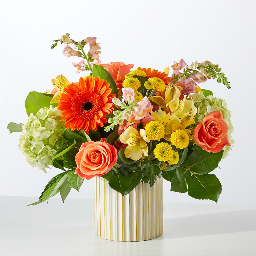 Autumn Sunshine Bouquet with Ivory Vase –  Sunset Ridge Floral Llc, Morganton NC