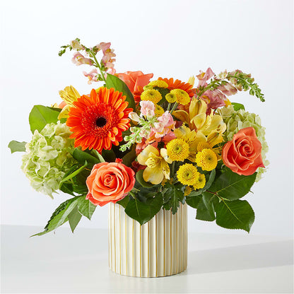 Autumn Sunshine Bouquet with Ivory Vase –  Sunset Ridge Floral Llc, Morganton NC