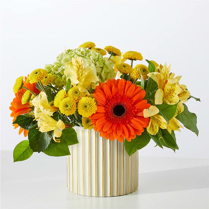 Autumn Sunshine Bouquet with Ivory Vase –  Sunset Ridge Floral Llc, Morganton NC