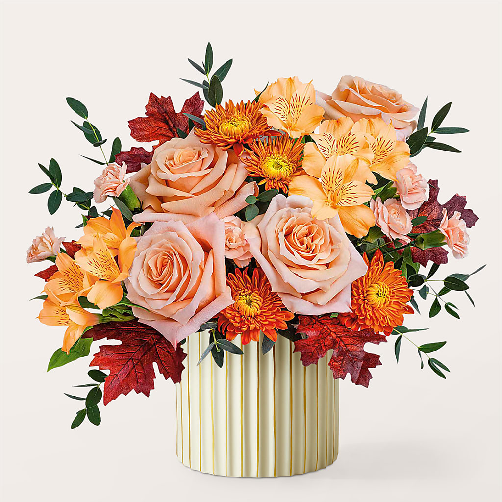 Spiced Latte Bouquet with Ivory Vase –  Sunset Ridge Floral Llc, Morganton NC