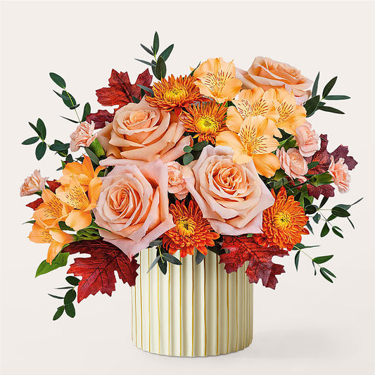 Spiced Latte Bouquet with Ivory Vase –  Sunset Ridge Floral Llc, Morganton NC