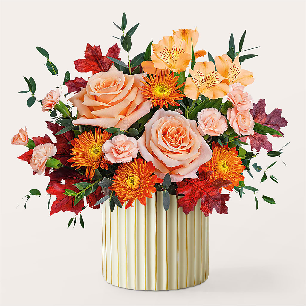 Spiced Latte Bouquet with Ivory Vase –  Sunset Ridge Floral Llc, Morganton NC
