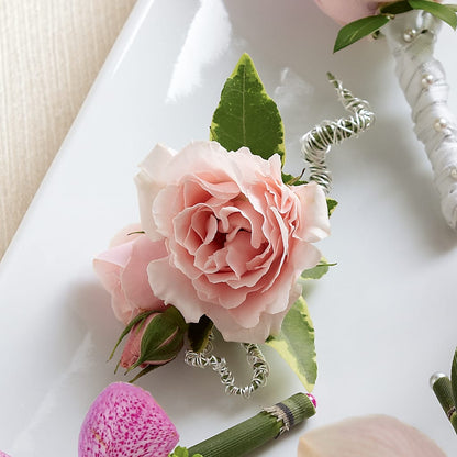 Pink Spray Rose Boutonniere –  Sunset Ridge Floral Llc, Morganton NC