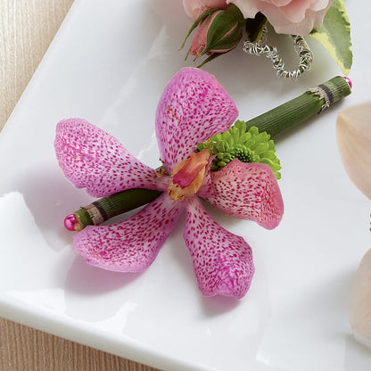 Pink Mokara Boutonniere –  Sunset Ridge Floral Llc, Morganton NC