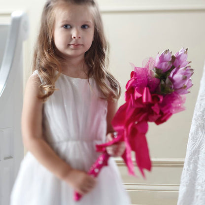 Sparkle Pink Flower Girl Bouquet –  Sunset Ridge Floral Llc, Morganton NC