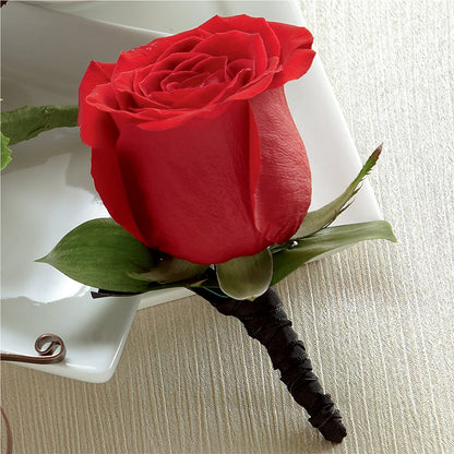 Red Rose Boutonniere –  Sunset Ridge Floral Llc, Morganton NC