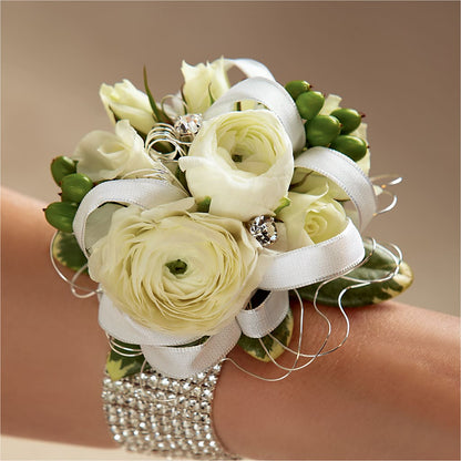White Wedding Corsage –  Sunset Ridge Floral Llc, Morganton NC